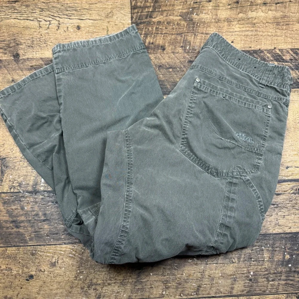 KUHL Mens 34x30 Pants Vintage Patina Dye Cargo Outdoor Khaki Gray
